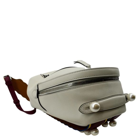 FENDI  Leather Backpack Bag White main image 5